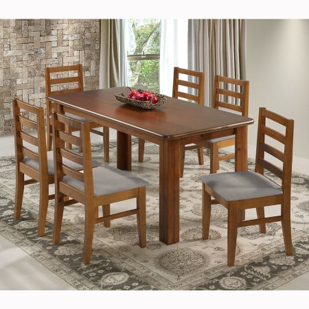 MESA 150 COM 6 CADEIRAS ESTOFADAS NR