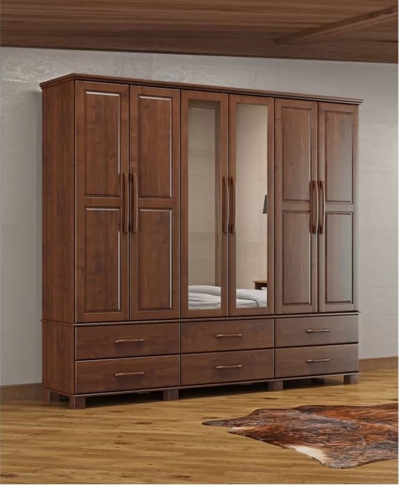 GUARDA ROUPA BIPARTIDO 6 PORTAS 6 GAV OURO MADEIRA